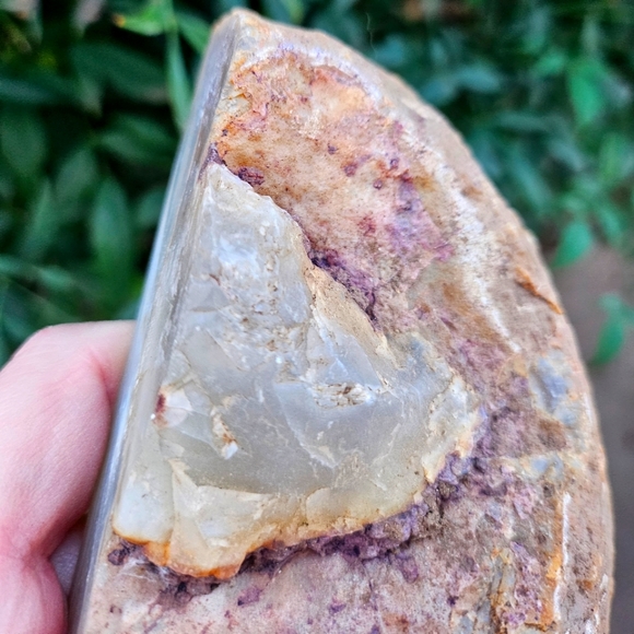 Vintage Gray, Taupe, & Cream Agate Geod From Native American Shop/New Mexico - Picture 6 of 9